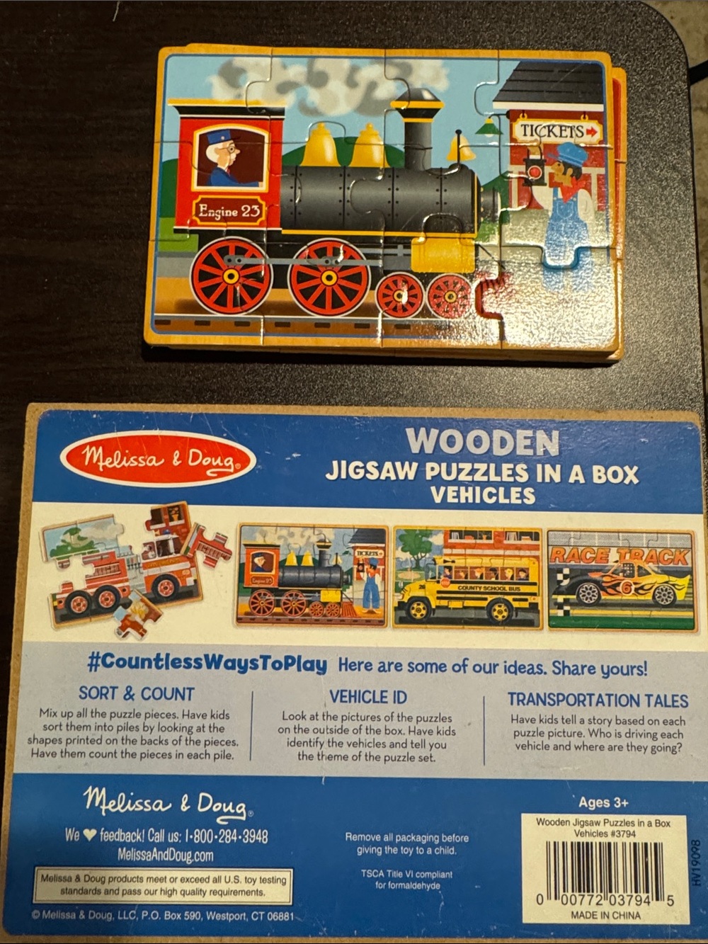 Melissa & Doug Wooden vehicle puzzles